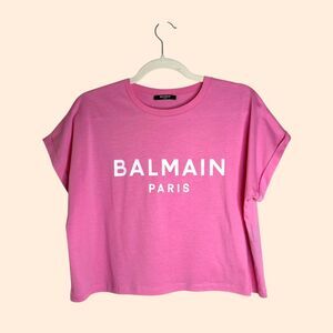 Balmain Pink Logo T-Shirt